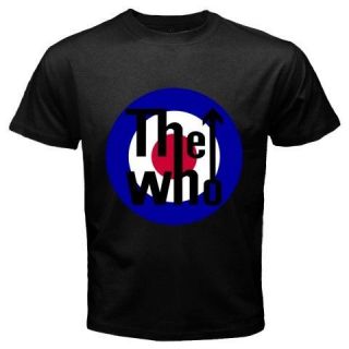 THE WHO Logo Pete Townshend Legendary Rock Band Mens Black T Shirt 
