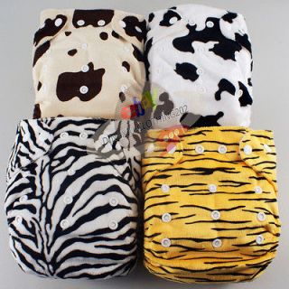 CUTE RE USABLE BAMBOO BABY DIAPER CLOTH NAPPY+BAMBOO INSERT Animal 