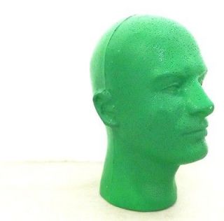 Bright Green Styrofoam Men Man Retro Mannequin Head foam Wig Hat Stand