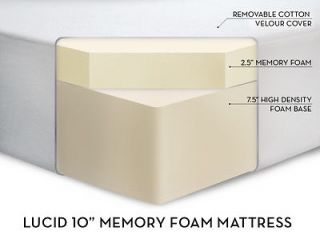 Lucid 10 Memory Foam Mattress   Twin XL / Twin Long Size   NEW IN 