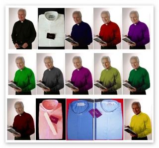 Clergy Shirt, Polycotton, Tunnel Collar Style, Free Collar Tab, 15 