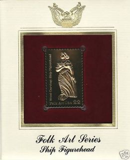 22 karat gold ship figurehead stamp fdc 1986 folk art