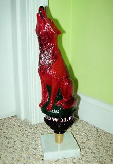 NIB Red Wolf Full Moon Howling Figural Beer Tap Handle 12 Inches tall