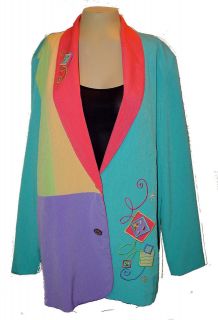 Blazer Jacket, City Girl by Nancy Bolen, Embroidery very colorful 