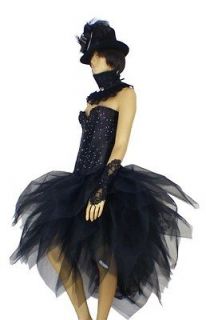 Giant Burlesque Mardi Gras Black TuTu Dress Up Skirt Posh Goth Steam 