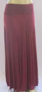   Long Maxi Skirt Banded Waist  Wine Burgundy   S,M,L(made in USA