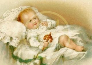 beautiful victorian baby with rattle photo rrint 58 from australia