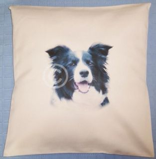 border collie natural cotton cushion cover dog pet location united