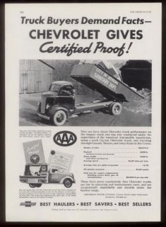 1940 chevrolet dump aaa road test display truck ad time