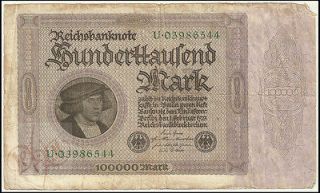 germany 100000 mark 1923 reichsbanknote large note from philippines 