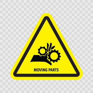   Sticker Triangle Vinyl Sign Danger Machinery Moving Parts Symbol X4354