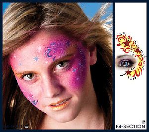 European Body Art Star Band Face Paint Stencil Template Airbrush 