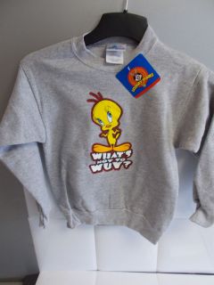 New Looney Tunes Tweety Bird Whats Not to Wuv Sweatshirt. Kids 