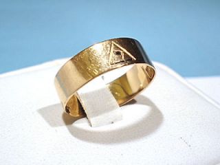 solid 14kt gold masonic scottish rite yod band ring time