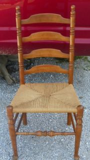Maple Tell City Ladderback Chair Sidechair rush seat (SC227)