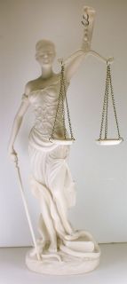 New 12 White Marble Color Lady Scales of Justice Statue Figurine 