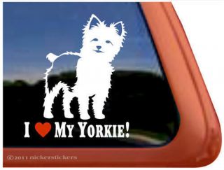 LOVE MY YORKIE ~ High Quality Vinyl Yorkshire Terrier Pup Window 