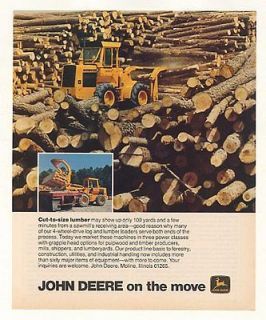 Newly listed 1978 John Deere Log Lumber Loader Tractor Photo Ad