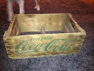 VINTAGE 1968 COCA COLA WOODEN BOX OLD WOOD BOTTLE TRAY COKE GREEN 