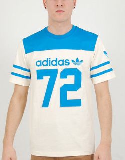 NEW Adidas Originals HERITAGE AMERICAN FOOTBALL TEE Blue Mens Retro 
