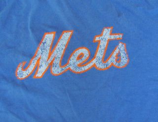 NEW YORK METS Ringer Jersey T Shirt SIZE L Large Baseball MLB Retro