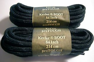 Pair 84 inch 221 cm Black Kevlar Reinforced Bootlaces Shoe laces 