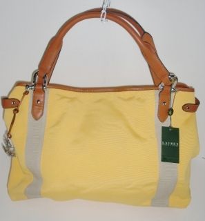 Ralph Lauren Cap DAil Yellow Work Tote Shoulder Handbag Authentic