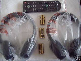 Ford OEM headphones (2) +remote for DVD rear seat video entertainment 