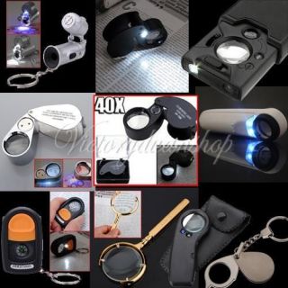 LED Light 10X Loupe Magnifier Magnifying Glass Keychain