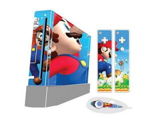 New Super Mario Bros Sticker For Wii Case Cover GIFT And 2 Remotes