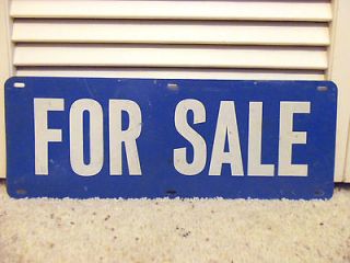 VINTAGE BLUE & WHITE METAL FOR SALE SIGN COUNTRY DECORATING BOAT 