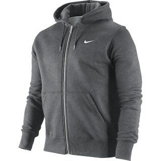 Nike 404512 071 Mens Classic Fleece Hoodie Full Zip Charcoal White S M 