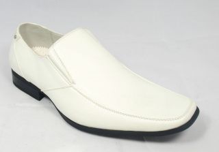 bpole 8478 men s slip on dress formal white leather shoes