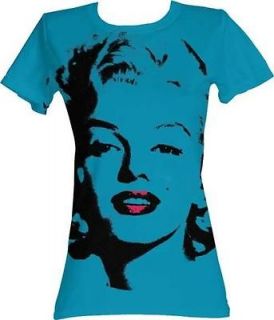 Marilyn Monroe MAH Face Turquoise Licensed Junior T Shirt S M L XL 