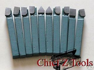 NEW 10pc Metal Lathe Mill Carbide Tipped 1/4 C2 Tool Tooling Turning 