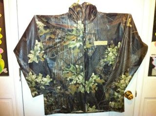 Mens Outdoor Living Mossy Oak Camouflage Vinyl Hooded Poncho
