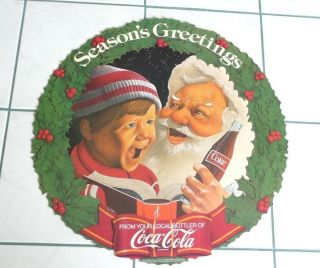 Coca Cola, 1970s,  SEASONS GREETINGS, Santa, Double Sided 