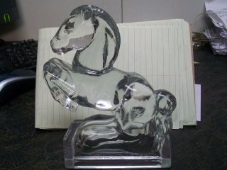 New Martinsville Glass Squirrel Bookends Circa 1942 Crystal