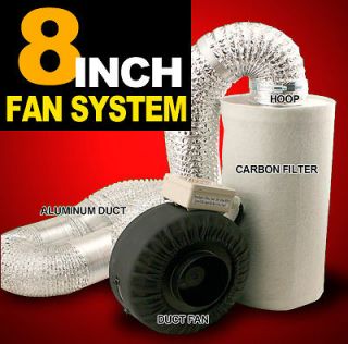  hydroponics Inline Duct Tube Exhaust Fan Carbon Filter Kit 745CFM