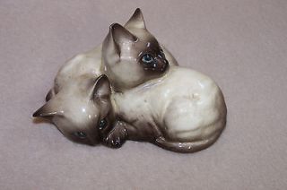 beswick england porcelain siamese cats figurine  