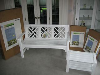 Polywood Chippendale Garden Treasures Class Collection 3 Seat Bench 2 