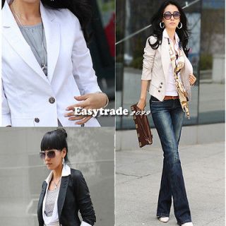 Korea Fashion Vintage Office Lady Slim Blazer Suit Jacket 3 Colors 2 