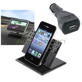 Car Dashboard Holder+Black Charger For New iPhone 5 4S 3GS iPod Touch 