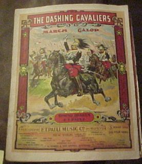 THE DASHING CAVALIERS SHEET MUSIC E.T. PAULL & EDMUND BRAHAM