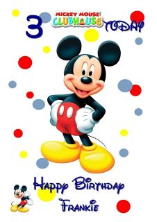 MICKEY MOUSE CLUBHOUSE Personalised Birthday Card LARGE A5 Disney Son 