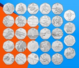 GB ~ LONDON OLYMPIC 50P ~ ALL 29 ~ COMPLETE SELECTION ~ 50 Pence 