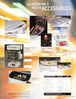 2003 03 mazda mx5 mx 5 accessories original brochure time