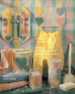 HEARTS BATHROOM SET~Annies Plastic Canvas PATTERN~PATTERN ONLY