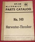 mccormick no 140 harvester thresher parts catalog expedited shipping 