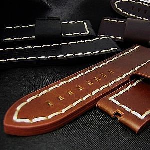 26mm chronotac leather watch band for parnis PAM 1950 ( black color 